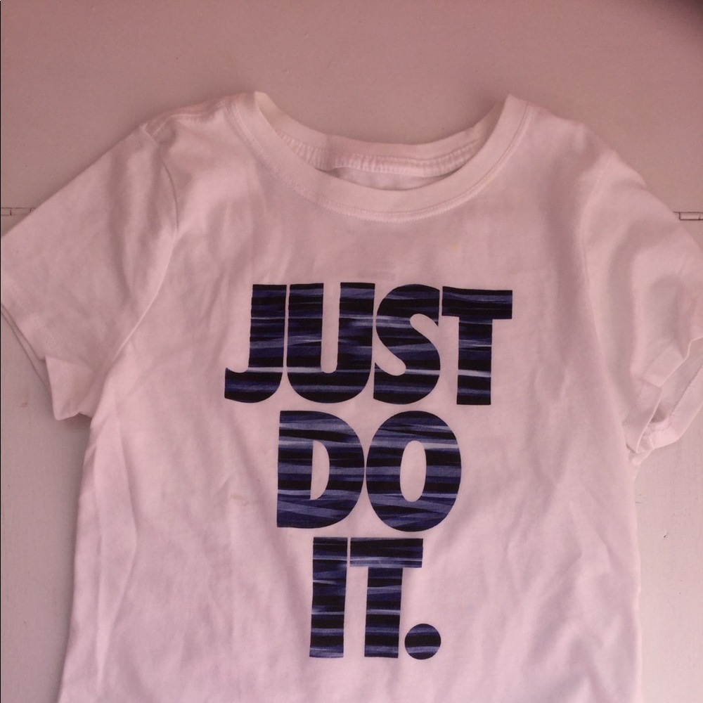 Blue and white Nike shirt